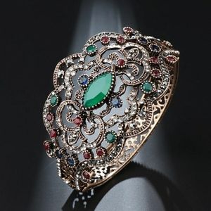 Turkish style antique gold color cuff Bracelet